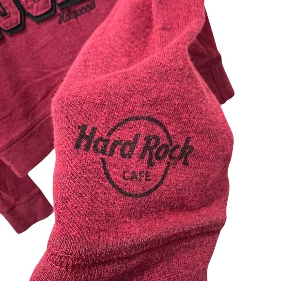 HARD ROCK Hollywood Women's Sz S Jersey Crop Top Red Maroon Black Streetwear - Picture 3 of 5
